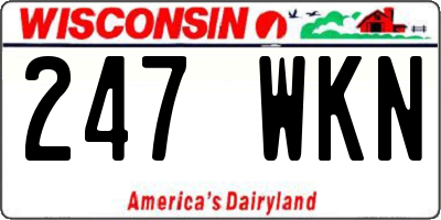 WI license plate 247WKN