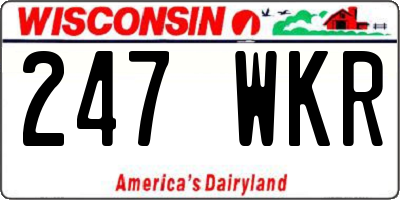 WI license plate 247WKR