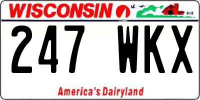 WI license plate 247WKX