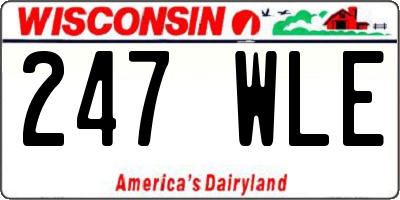 WI license plate 247WLE