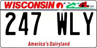 WI license plate 247WLY