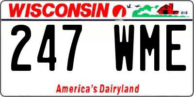 WI license plate 247WME