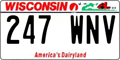 WI license plate 247WNV