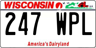 WI license plate 247WPL