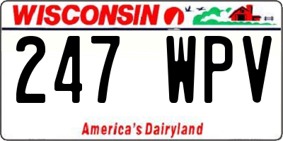 WI license plate 247WPV