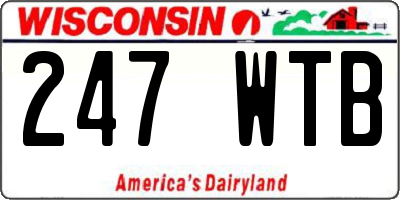 WI license plate 247WTB