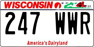 WI license plate 247WWR