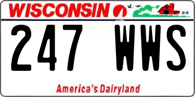 WI license plate 247WWS