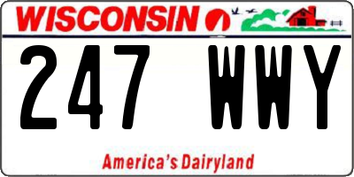 WI license plate 247WWY