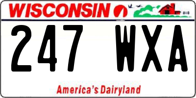 WI license plate 247WXA