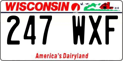 WI license plate 247WXF