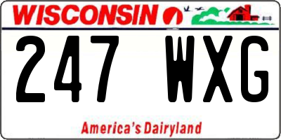WI license plate 247WXG