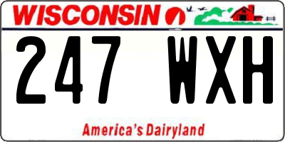 WI license plate 247WXH