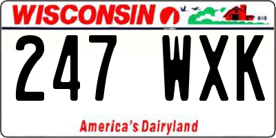 WI license plate 247WXK