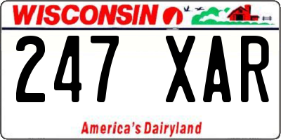 WI license plate 247XAR