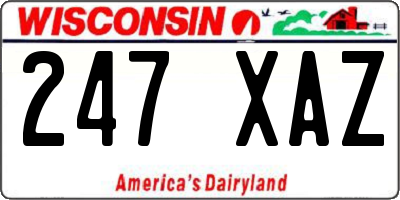 WI license plate 247XAZ