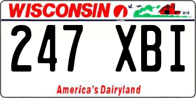 WI license plate 247XBI