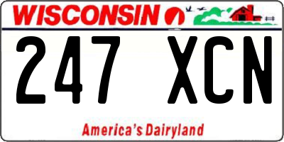 WI license plate 247XCN