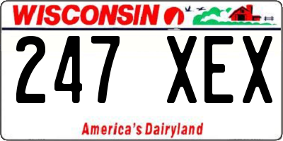 WI license plate 247XEX
