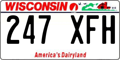 WI license plate 247XFH