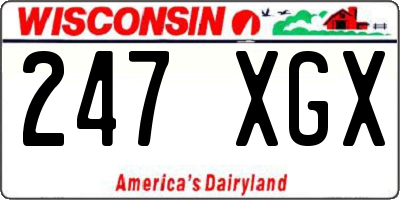 WI license plate 247XGX