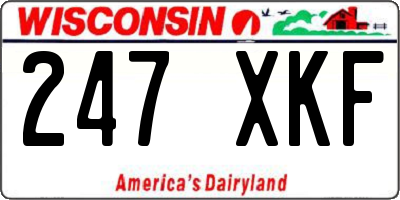 WI license plate 247XKF