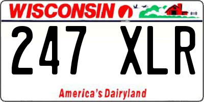 WI license plate 247XLR