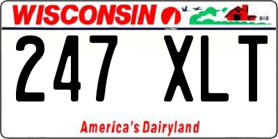 WI license plate 247XLT