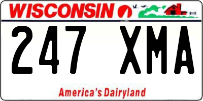 WI license plate 247XMA