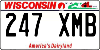 WI license plate 247XMB