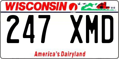WI license plate 247XMD