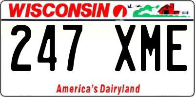 WI license plate 247XME