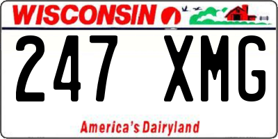 WI license plate 247XMG