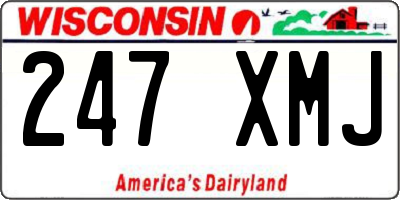 WI license plate 247XMJ