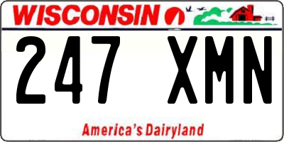 WI license plate 247XMN