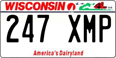WI license plate 247XMP