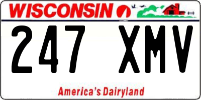 WI license plate 247XMV