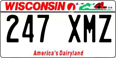 WI license plate 247XMZ