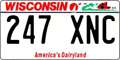 WI license plate 247XNC