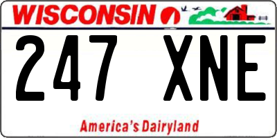 WI license plate 247XNE