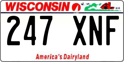 WI license plate 247XNF