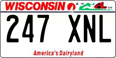 WI license plate 247XNL