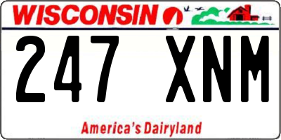 WI license plate 247XNM