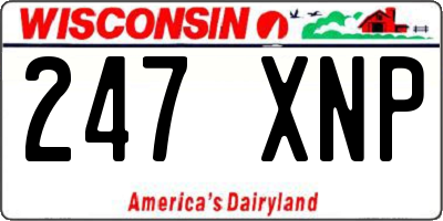 WI license plate 247XNP