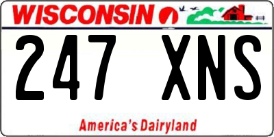 WI license plate 247XNS