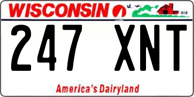 WI license plate 247XNT