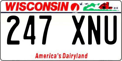 WI license plate 247XNU