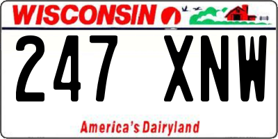 WI license plate 247XNW