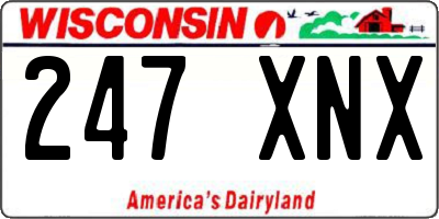 WI license plate 247XNX