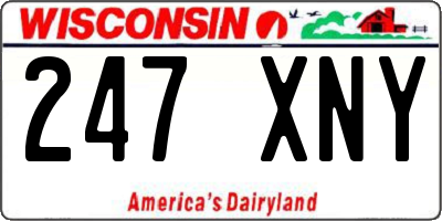 WI license plate 247XNY